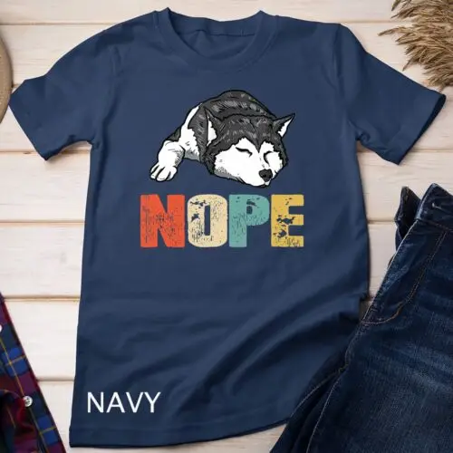 Vintage Nope Funny Siberian Husky Dog Lover T-Shirt Unisex T-shirt