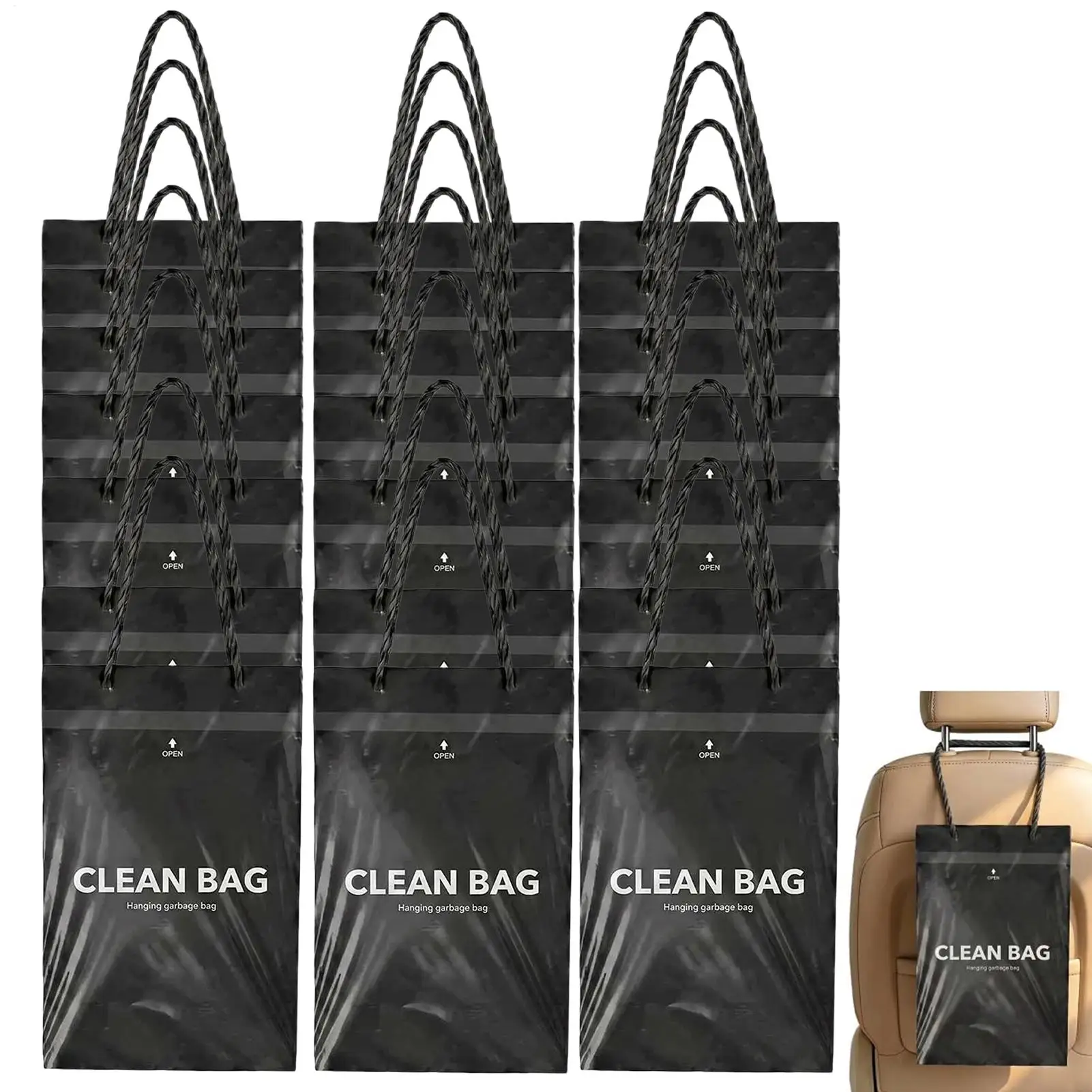 Durable Great Leakproof Car Trash Bags 50 Pieces Waste Container for Drivers Travelers SUVs RVs Sedans Commute Road Trips