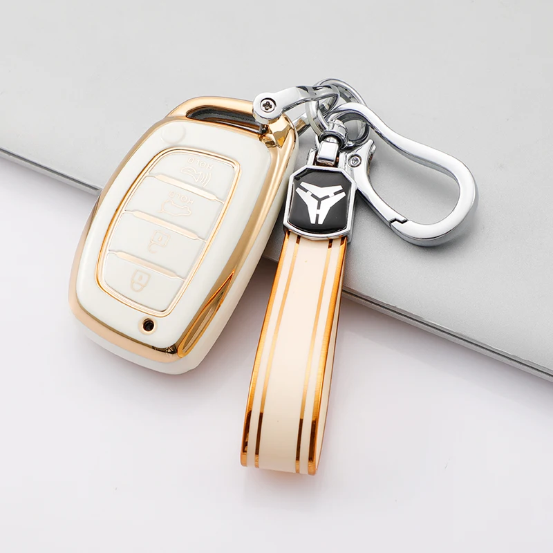 For Hyundai Tucson Sonata Fe Creta Ix25 Ix35 Ix45 I10 I20 I30 I40 Verna Solaris Mistra Elantra Accent TPU Car Key Case Cover Fob