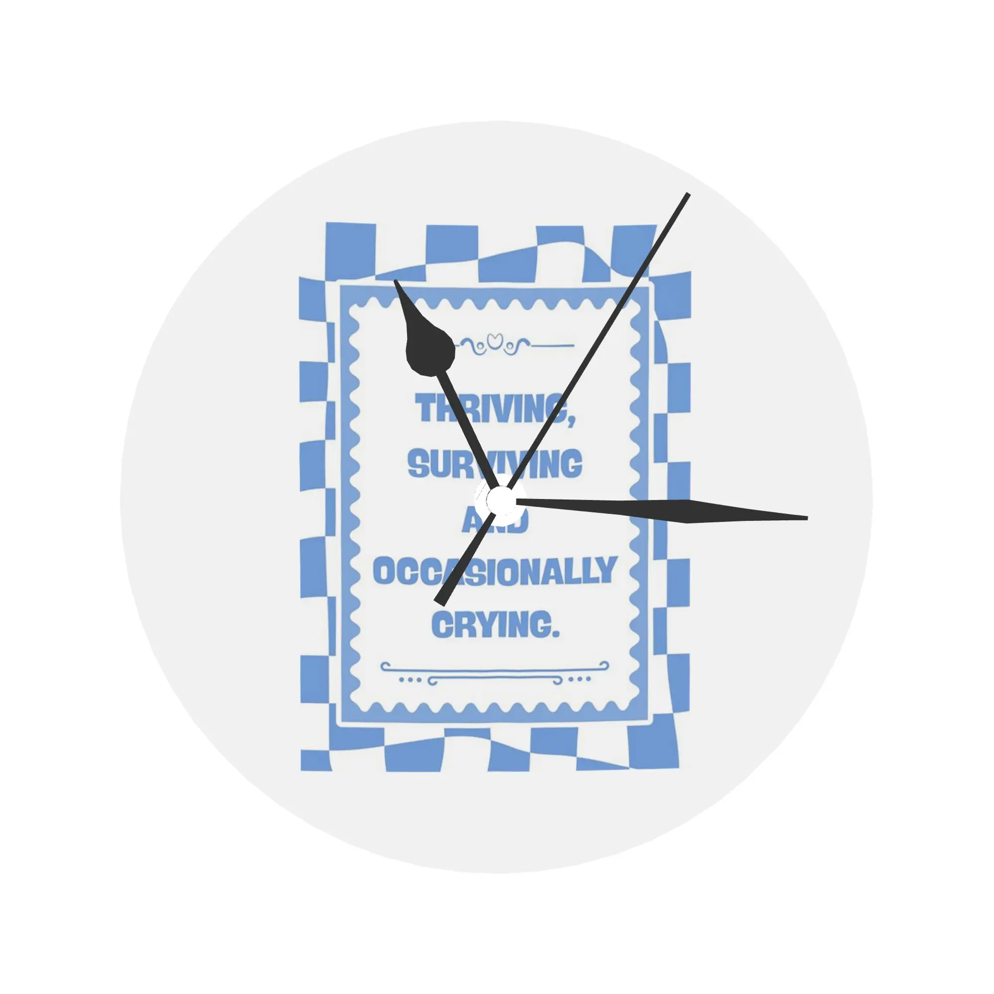 Prervant survivant et pleurer occasionnellement 1 horloge murale décoration de pièce horloge ronde silencieuse pour chambre salon cuisine maison