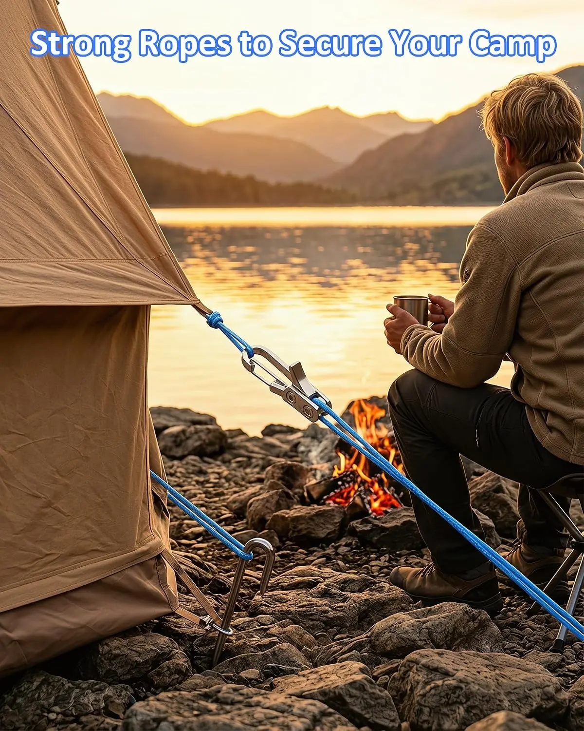 Seilspannwerkzeug & Spanner, Hochleistungs-Zurrgurt für Camping, Planen, Hängematten, Bootfahren & Outdoor-Ausrüstung. – Detail 6