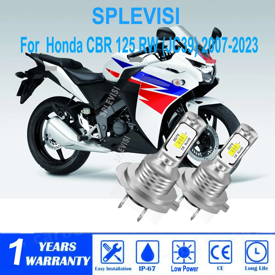 

H7 motorcycle led white headlight Mini Size Wireless Plug & Play for Honda CBR 125 RW (JC39) 2007 2008 2009 2010 2011 2012-2023