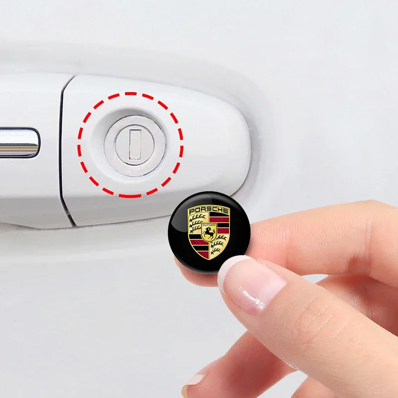 2PCS Car Door Keyhole Stickers Self-adhesive Decals for Porsche Boxster Cayman Cayenne 911 Macan Panamera Car Stickers