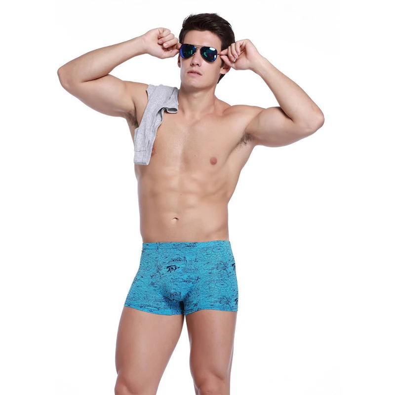 4Pcs/lot Brand New Underwear Men Sexy Super Large Size Underwear For Men U Convex Boxer Shorts Breathable Shorts Xmas Gift