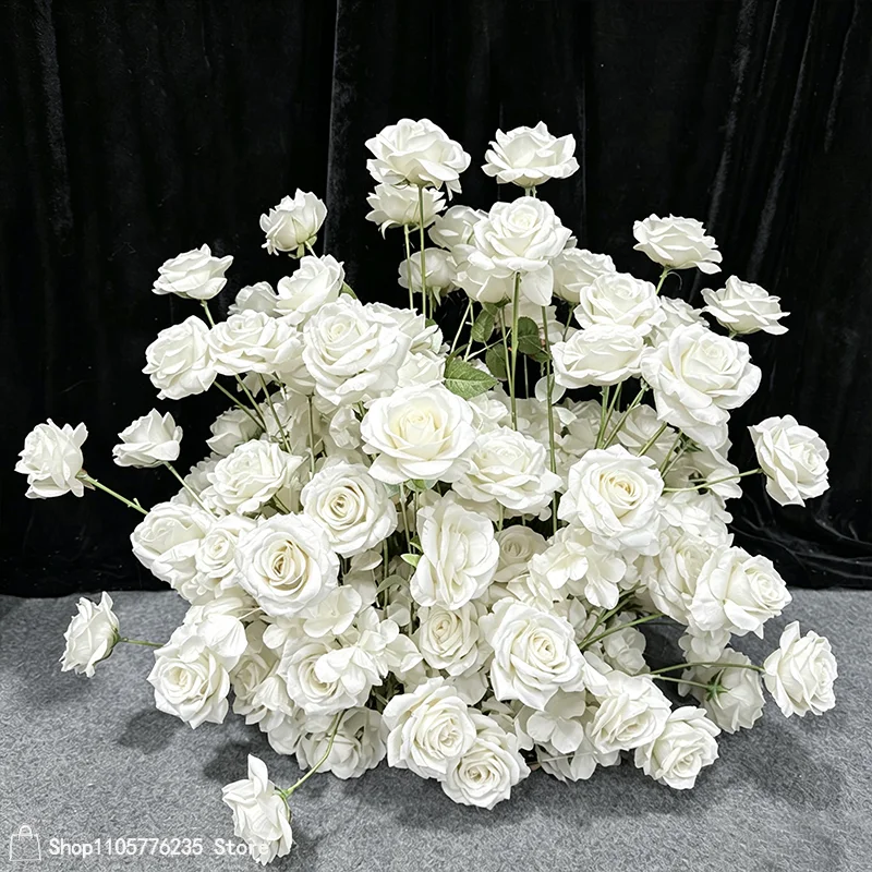 Künstliche rote Rosen-Bodenblume, Hochzeitstisch-Mittelstück, Blumenarrangement, Party-Bühnen-Hintergrund für Veranstaltungen, Zeremonien, Heimdekoration – Detail 4