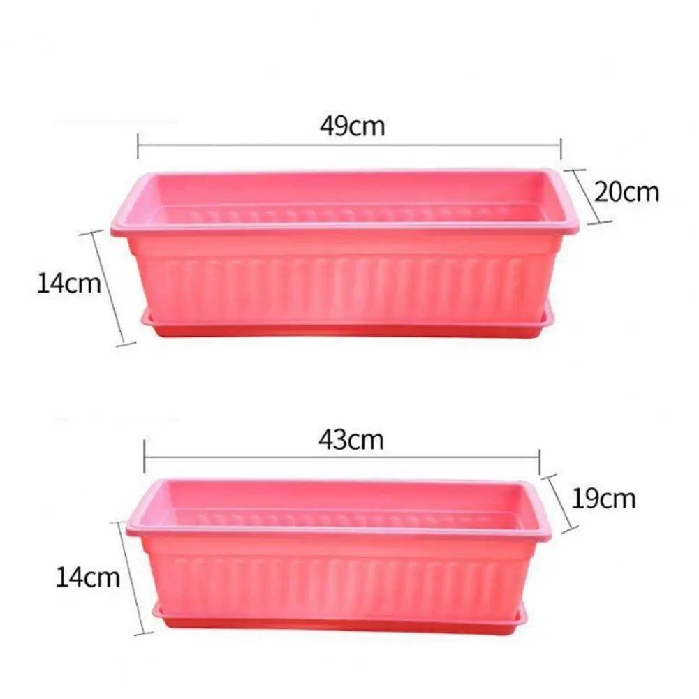 43/49cm Rectangular Flowerpot Vegetable Growing Box Large Capacity Not Easily Deformed Vegetable Herb Planter Box Garden Supply