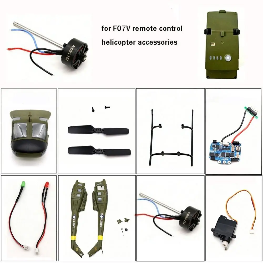 Pezzi di ricambio per elicotteri RC F07V Versione 3D Telaio dell'albero del mandrino in plastica F07/F08 Morsetto del rotore dell'asse orizzontale