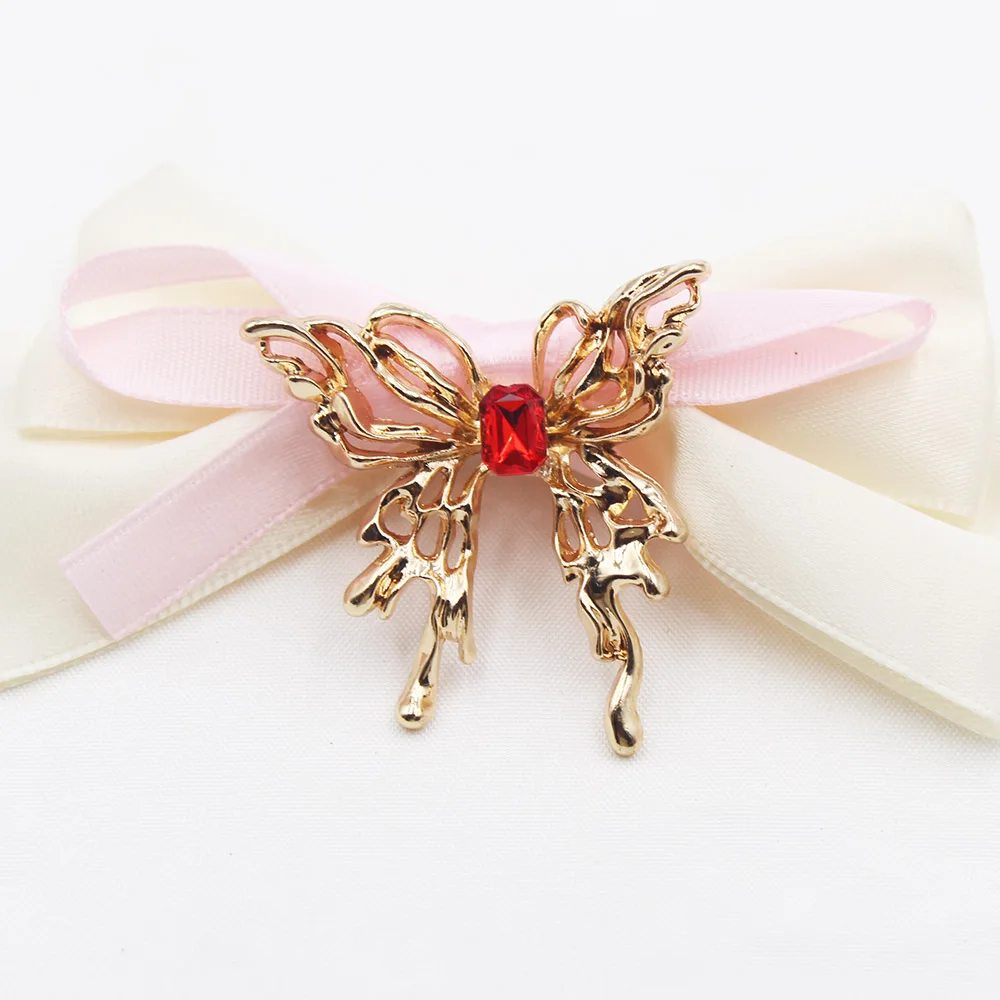 3pcsOFXS Gothic Butterfly Creative Hollow Zinc Alloy Rhinestone DIY Handmade Jewelry Parts Necklace Pendant Hair Accessory