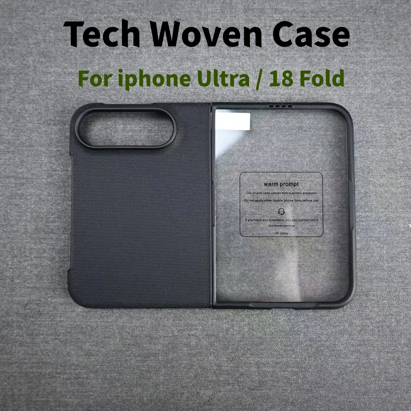 Luxury Tech Woven Magnetic Adsorption Phone Case for Iphone Duo / 18Fold for Magsafe 2in1 Tempered Glass Wireless Charge Cover