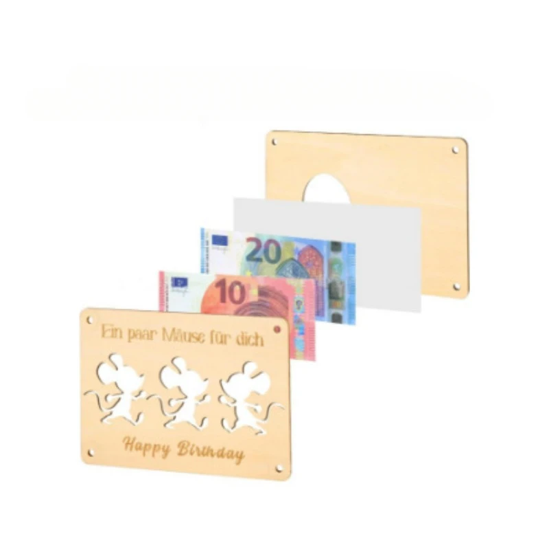 Clip de madera personalizado de Mickey de Disney, tarjetero de negocios de Anime para hombres y mujeres, estuche para tarjetas de dibujos animados, regalo para cumpleaños
