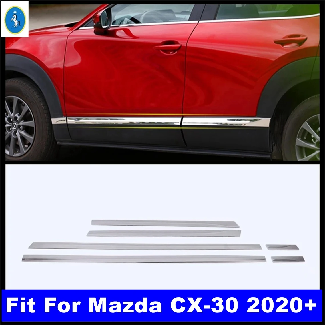 

Exterior Refit Kit Side Car Door Body Anti-scratch Molding Stripes Protection Panel Cover Trim Fit For Mazda CX-30 2020 - 2022