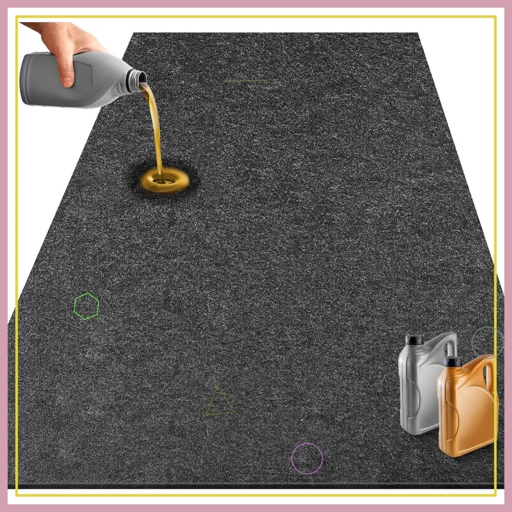 

6.6x8.5 FT Oil Absorbent Garage Mat, Waterproof Floor Protection for Cars, Prevents Stains and Spills