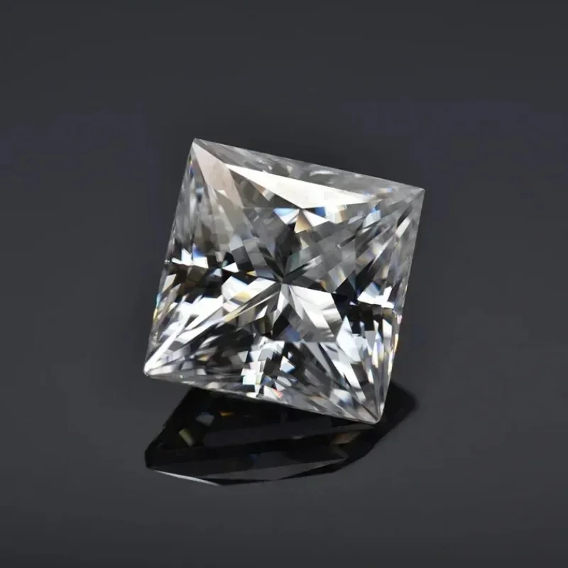 Moissanite Loose Stone Princess Cut  D Color VVS1 with GRA Certificate for Gemstone Charms Beads Top Jewelry Making Materials