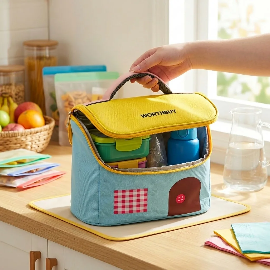 Oxford Thermal Lunch Bag Waterproof Portable Cooler Bag Food Container Waterproof Insulated Lunchbox Bag for Women Kids School