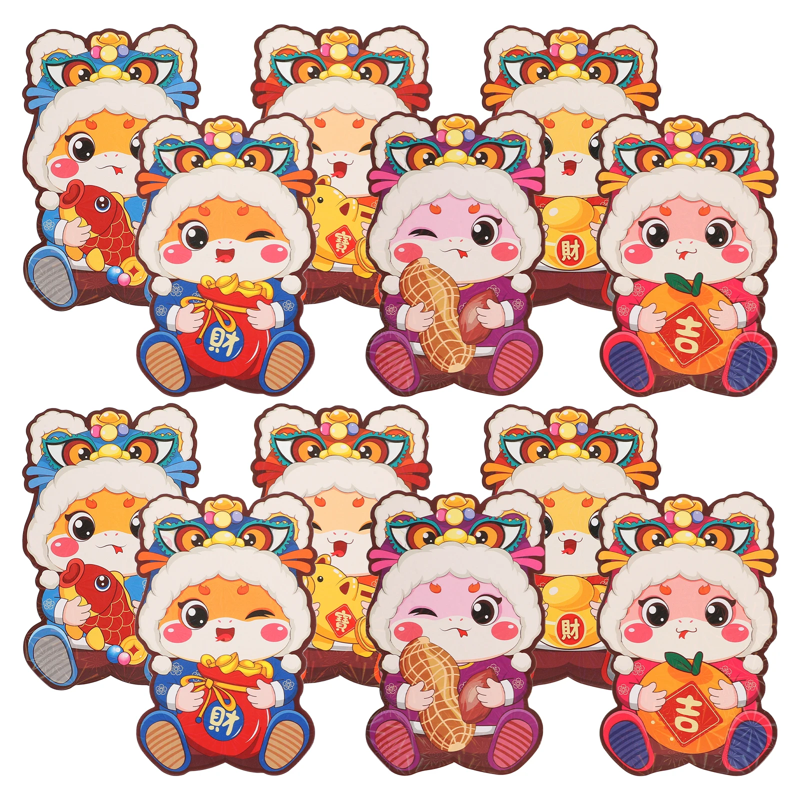 30 Pcs Cartoon Red Envelope Bag Chinese Money Envelopes for Cash New Year Wedding Packet Paper Decorations