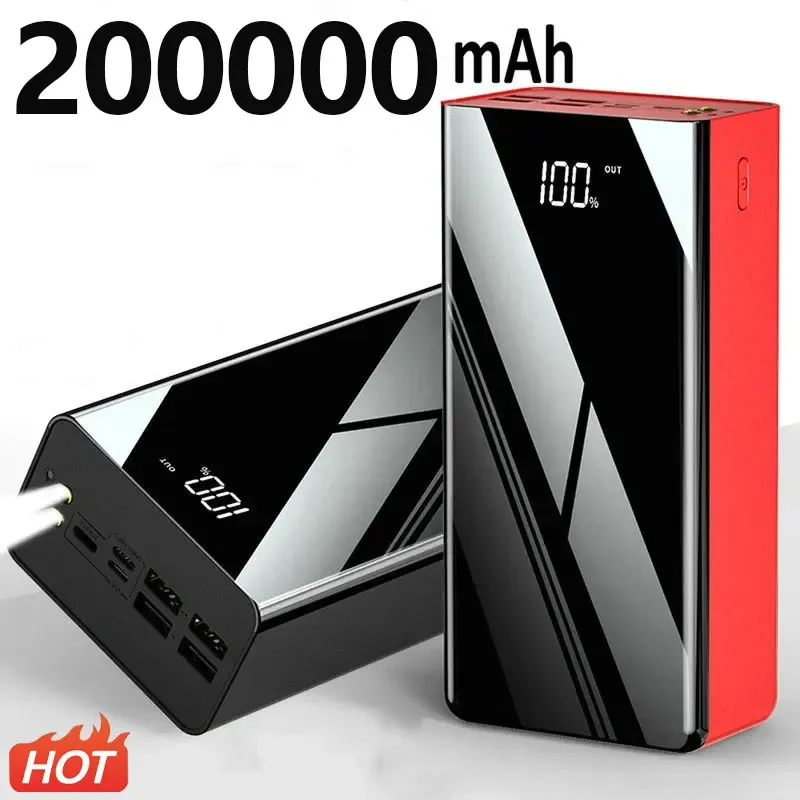 

Power Bank 200000mAh Portable Fast Charging PowerBank 100000 mAh 4 USB PoverBank External Battery Charger For Xiaomi Mi 9 iPhone