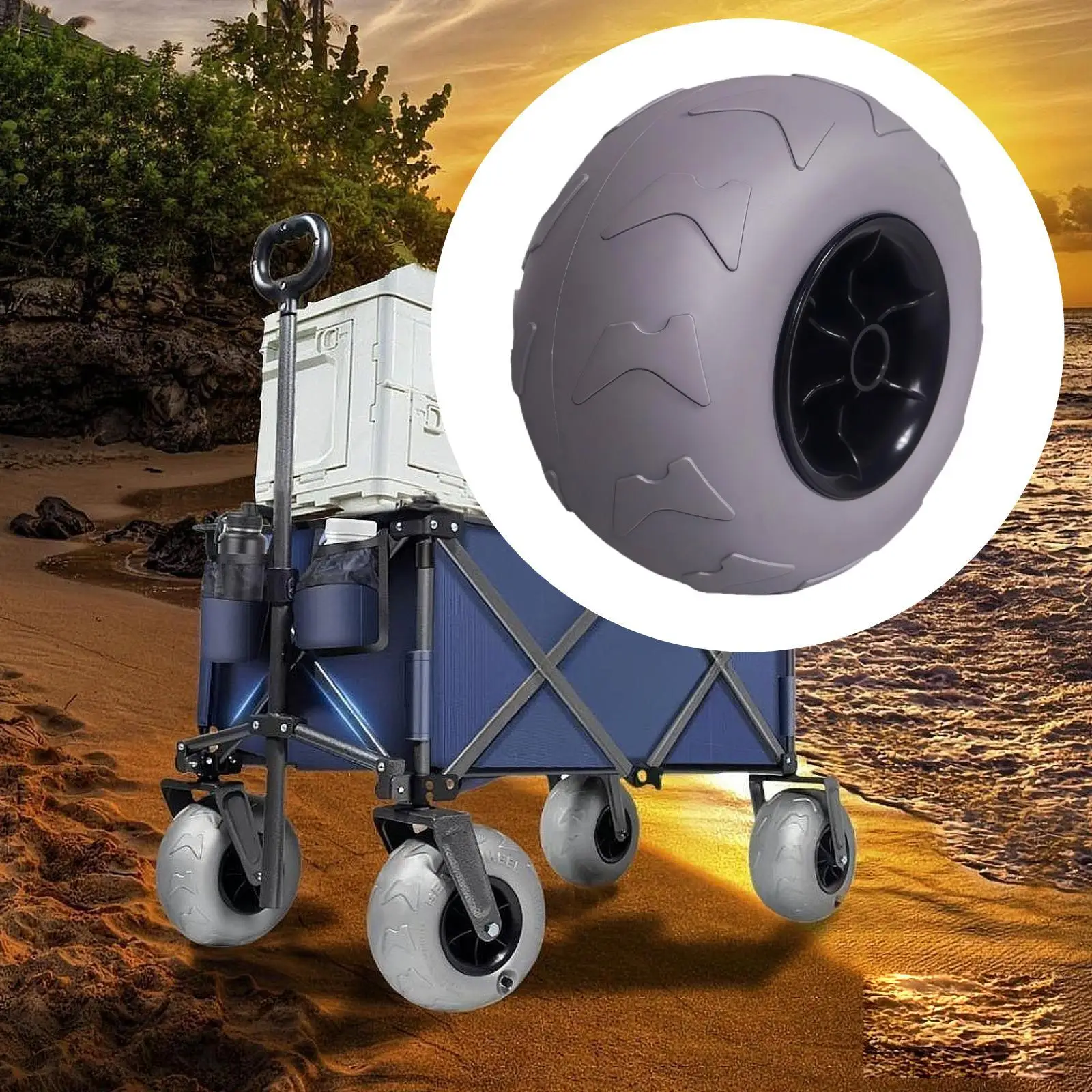 Premium Beach Balloon Wheel Inflatable Sand Tire PVC Accessory for Utility Cart Fishing Wagon - view 6