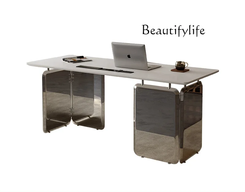 Light luxury Italian rock slab desk home study modern simple designer computer office desk