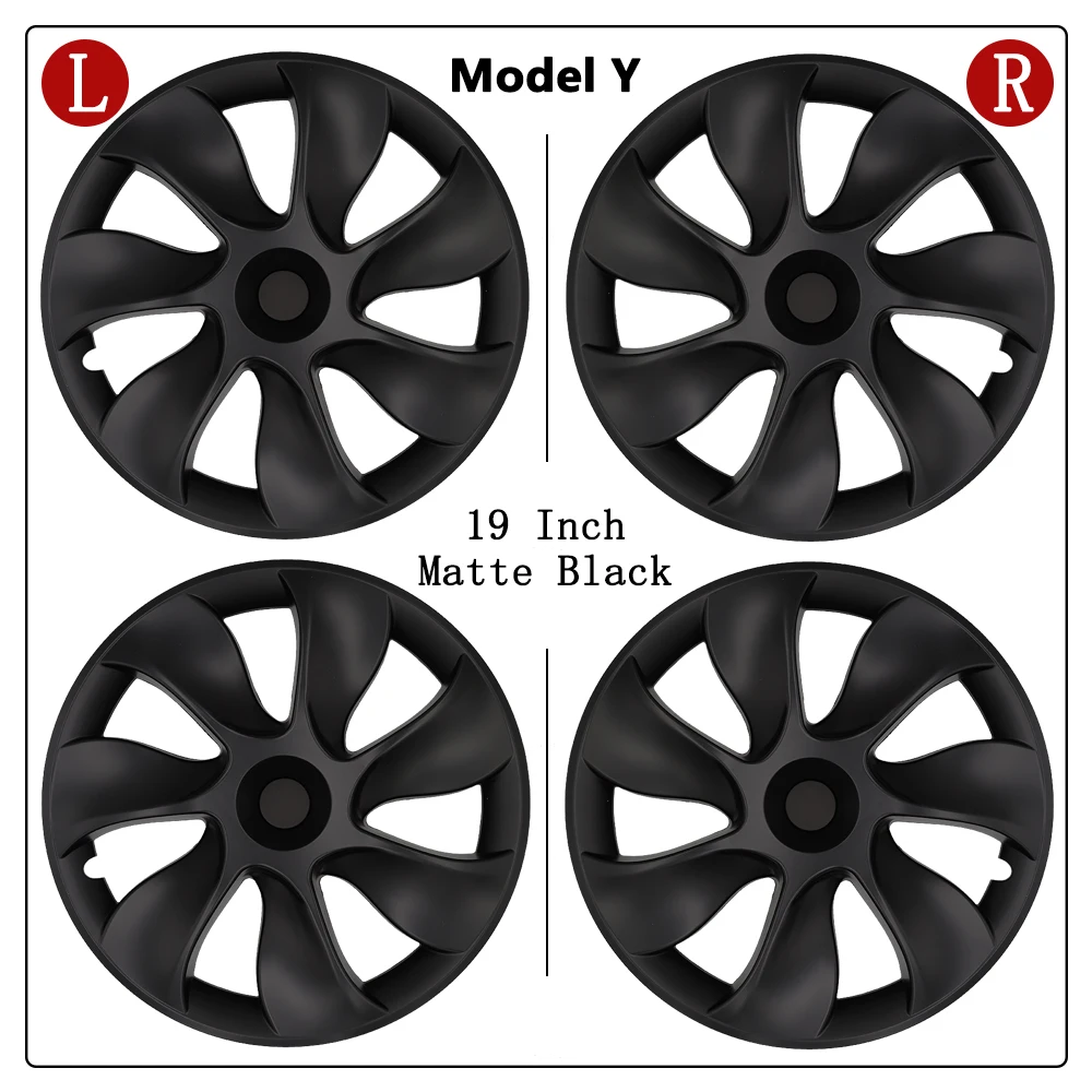 4PCS For Tesla Model Y 2018-2023 Hub Cap Car Replacement Wheel Cap 19-Inch Automobile Hubcap Full Rim Cover Accessories