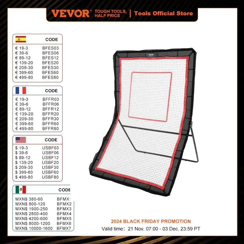 VEVOR Lacrosse Rebounder for Backyard 5x7 Ft Volleyball Bounce Back Net Baseball Softball Return Training Screen Pitchback