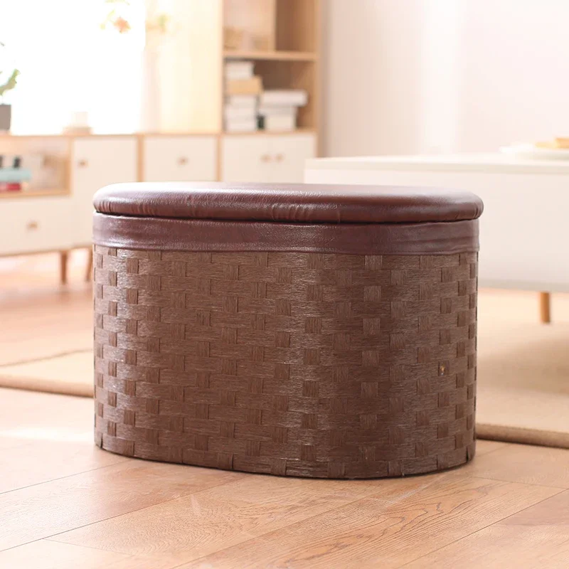 

Multi-functional Entrance Storage Stool Living Room Sofa Solid Wood Can Sit Shoe Changing Stool Household Storage Box Long Bench