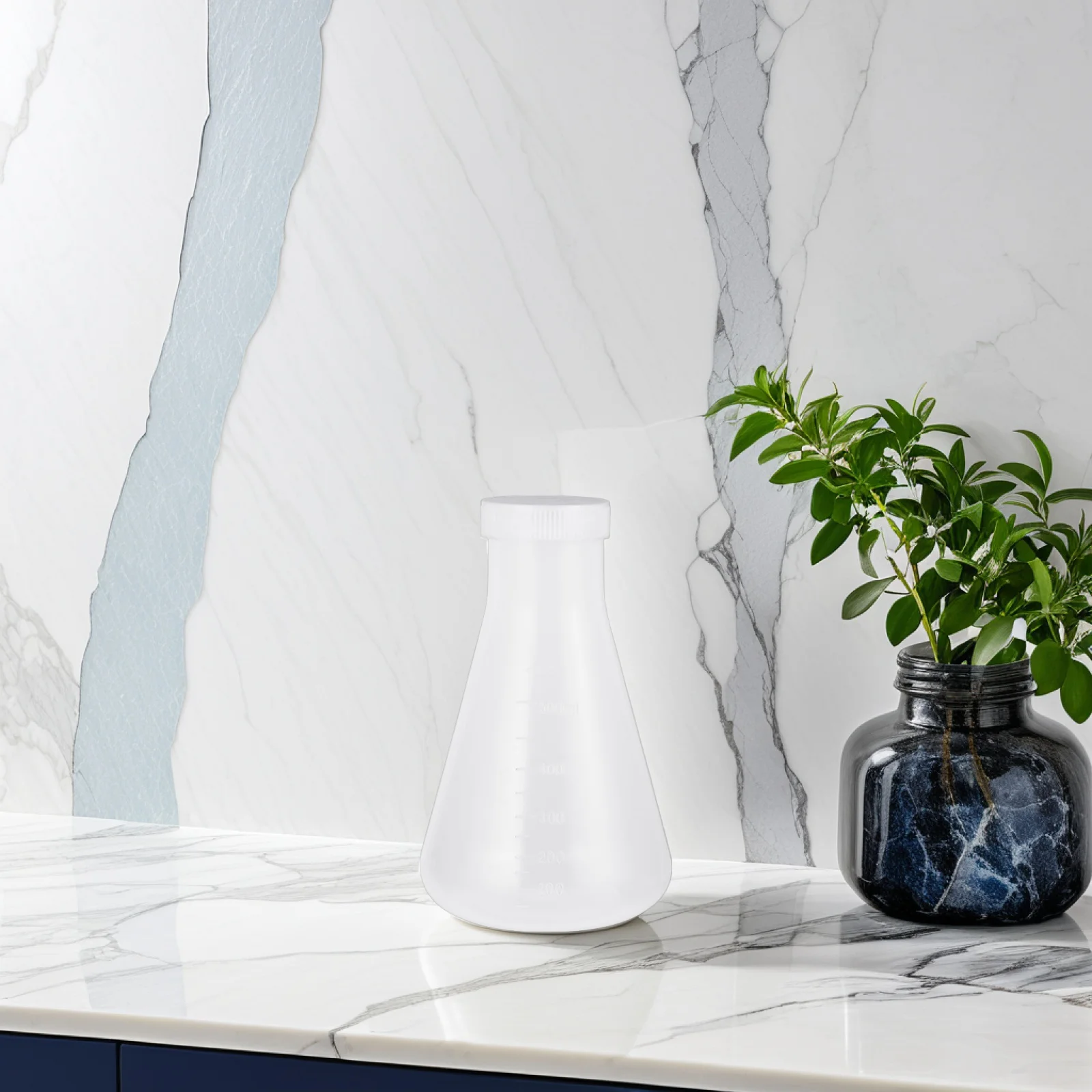 3 قطعة صديقة للبيئة PP قارورة بلاستيكية مجموعة لمختبر الكيمياء دائم واضح مقياس لا فقاعات غطاء برغي قاعدة مستقرة 50 مللي 100 مللي 500 مللي