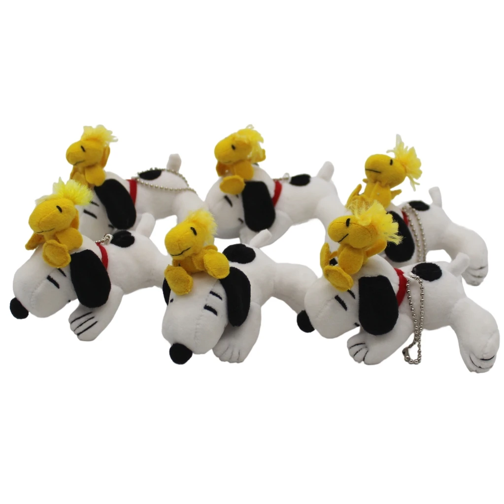 

6piece 10cm Peanuts Snoopy plush soft pendant toys Christmas snoopy toys wholesale snoopy toys