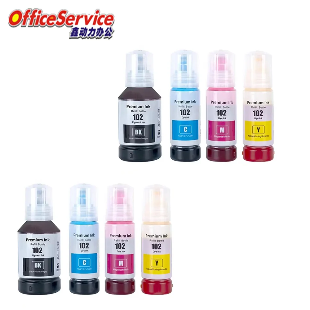 102 Refill ink compatible for Epson EcoTank ET-2700 ET-2750 ET-2751 ET-2756 ET-2850 ET-2851 ET-2856 ET-3700 ET-4850 printer