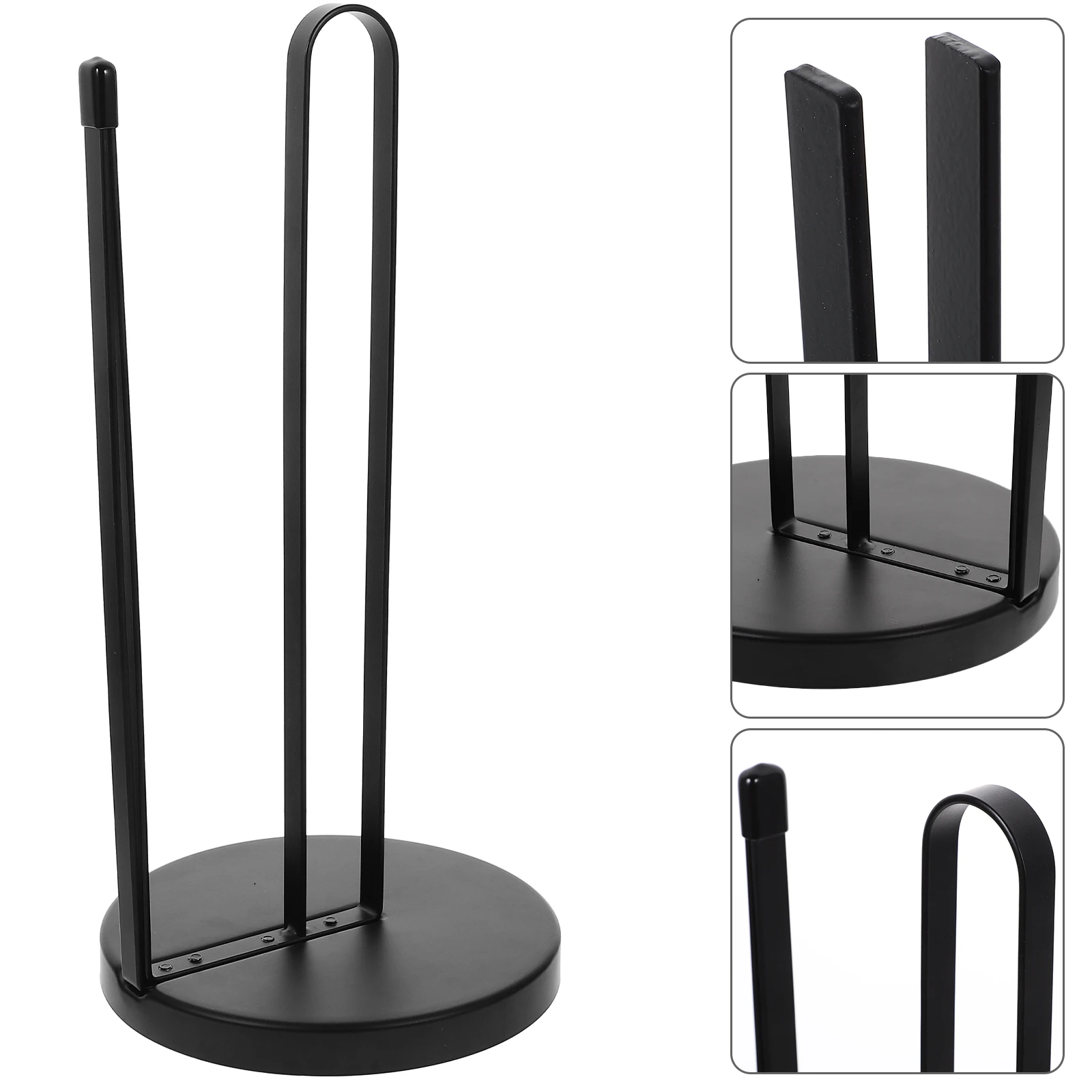 

1pc Stable Standing Paper Towel Holder Countertop Stainless Steel Vertical Kitchen Roll Organizer Stand For Bathroom Office