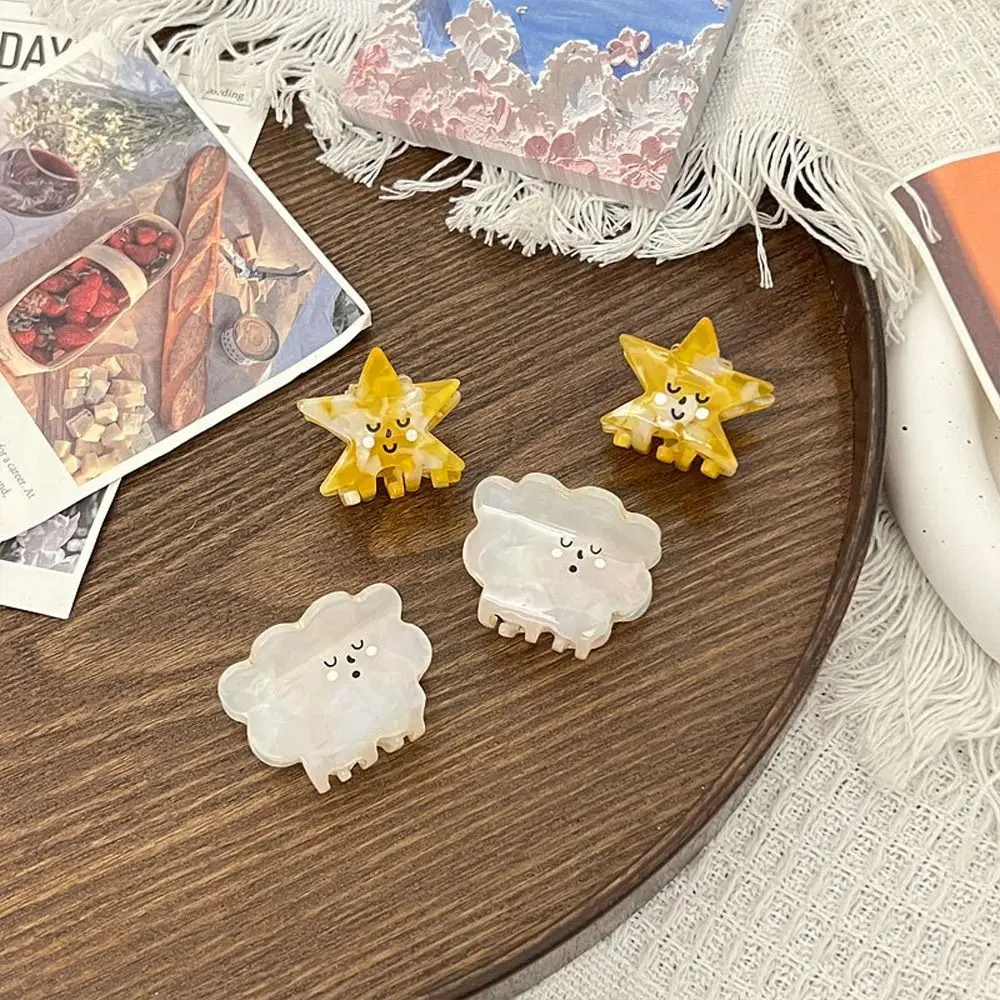 Sweet Cute Ins Cloud Hair Pins Women Girl Bread Star Acetate Mini Hair Crab Clip Fashion Creative Knot Croissant Ponytail Holder