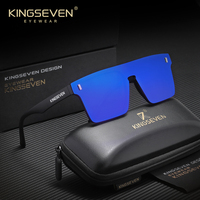 KINGSEVEN Brand Fashion Rimless Sunglasses Women Men UV400 Square Frame Protective Glasses One-piece Lens Male Driving Eyewear