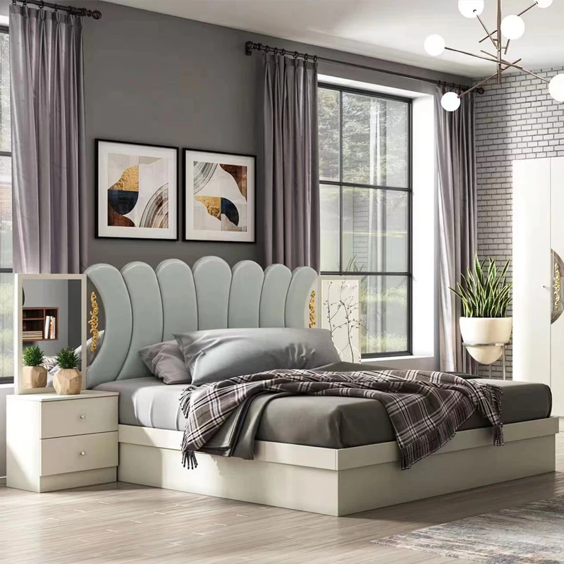 Cajonera Modular de Lujo para el Hogar, Cama King Size, Madera MDF, Muebles Modernos para Dormitorios