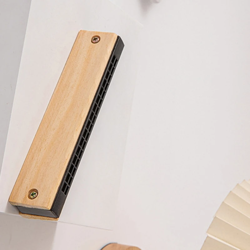 Armónica para niños, armónica diatónica de 16 agujeros, arpa de órgano bucal de madera, instrumento Musical de juguete para principiantes profesionales, niños y niñas