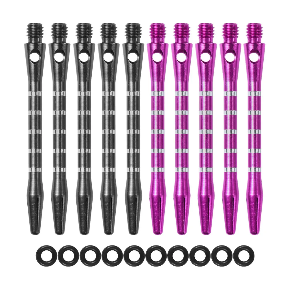 

10 Sets Aluminum Alloy Dart Shafts Lightweight Portable Replacement Stems Standard Thread Steel Tips Knurled Surface Non Slip