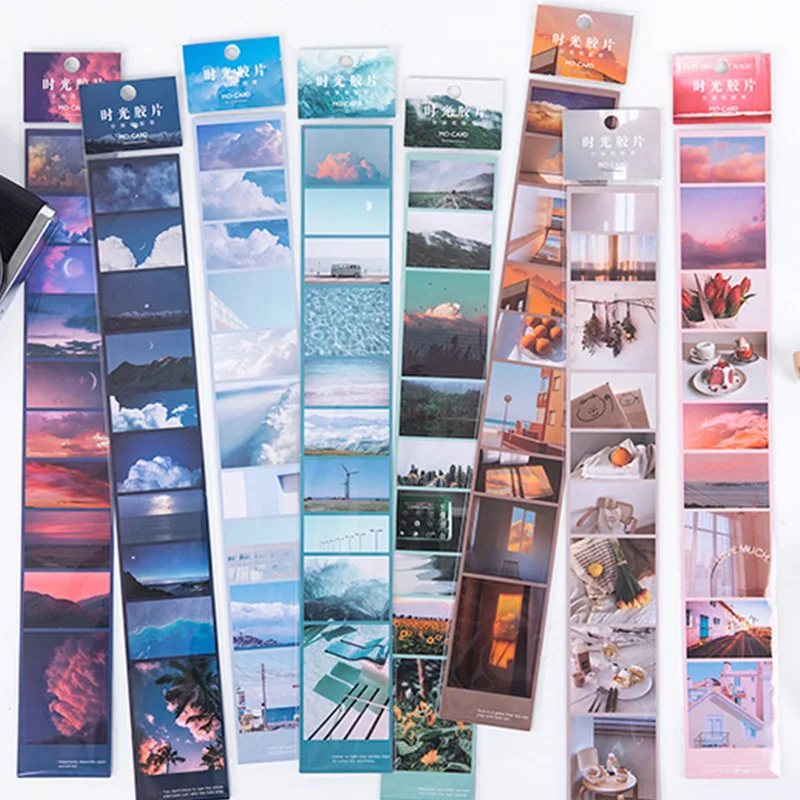 Mr.Paper Time Film Strip Copper Paper Tape Vintage Scenery Photo Strip Washi Tape for Scrapbook Journal DIY Crafts Decor