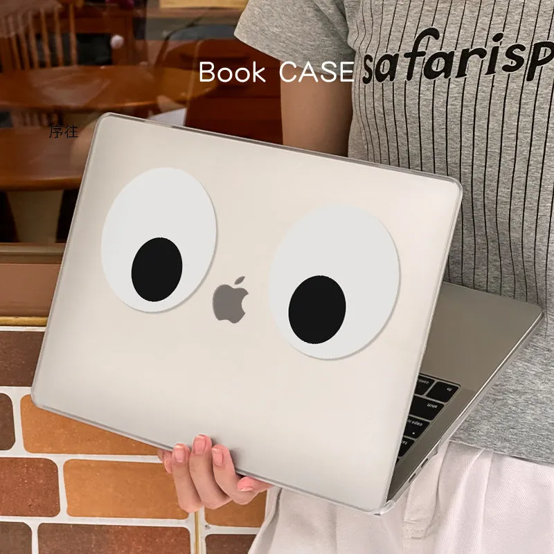 Fun Cute Big Eyes Clear Crystal Laptop Case For Macbook Air 13.6 M4 NEO 15 M3 For Mac Book Pro 13 M1 M2 14 M4 M5 16 Hard Cover