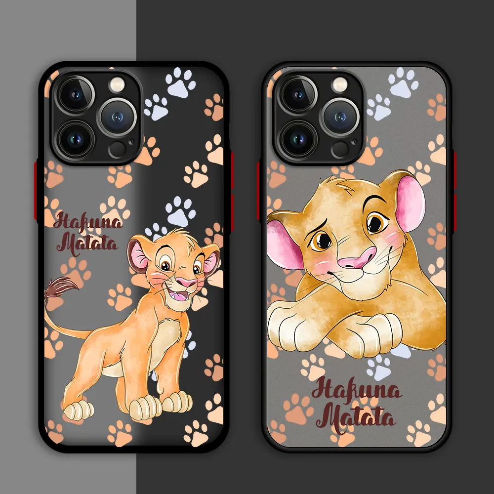 

Disney Lion King Case For Apple iPhone 11 13 15 14 Pro Max 12 Mini 7 8 Plus XR X XS XE 6 6S Skin Feel Scrub Black Phone Cover