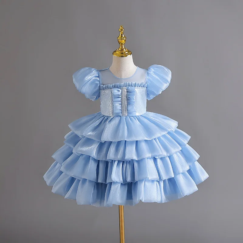 HETISO Baby Dresses For Girls 1 Year Birthday Kid‘s Sequined Princess Clothes Toddler Pleated Wedding Party Gowns Child Vestidos