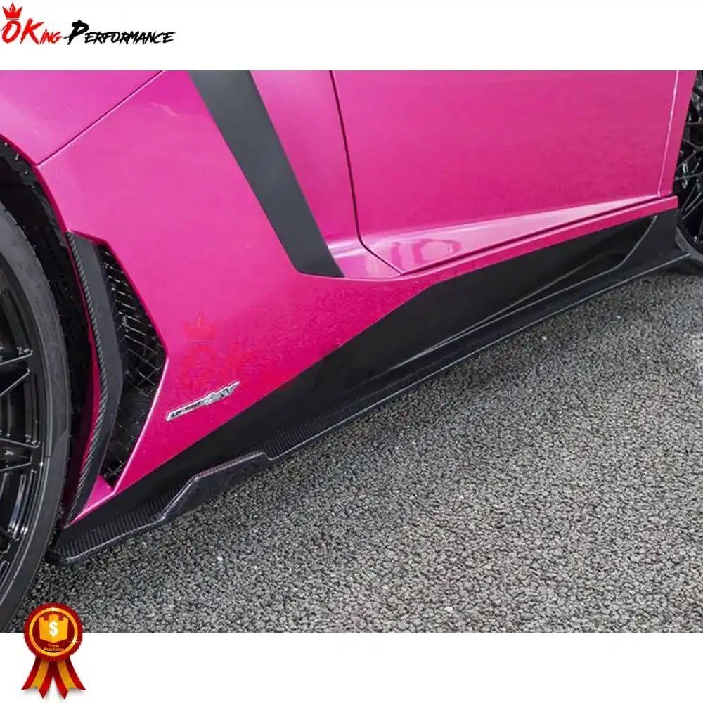 LB pipa rok samping serat karbon gaya untuk Lamborghini Aventador LP750 Bodykit