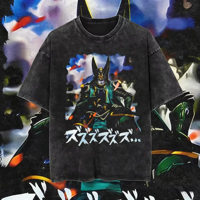 

Летняя футболка унисекс 2026 года в стиле Dragon Ball, винтажная, из выстиранного хлопка, оверсайз, с принтом Cell, повседневная, для мужчин, женщин, детей, уличная одежда Y2K