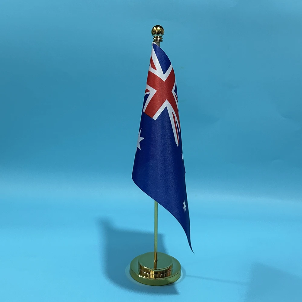 (SKY FLAG) Office Desk Flag Of Australia Flag 14x21cm Polyester Table Flag Australia National Banner Desk Ornaments Flags