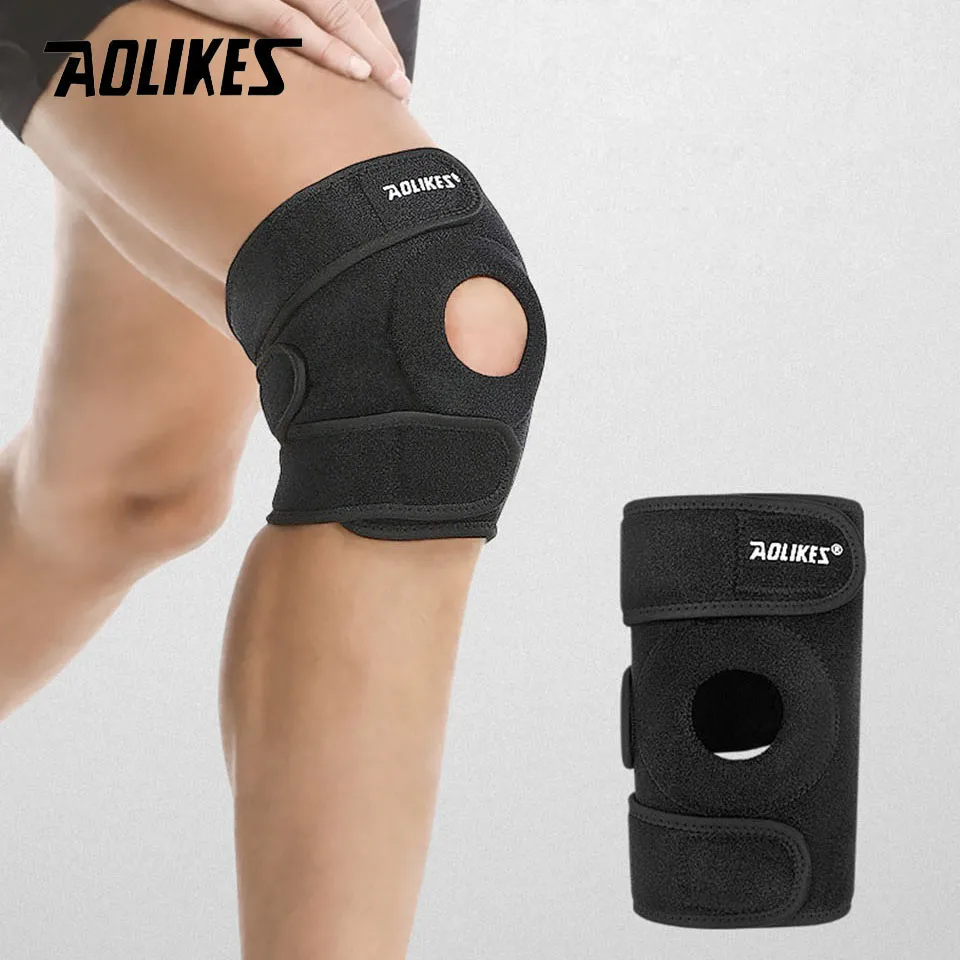 AOLIKES 1PCS New Knee Support Brace for Men Women,Adjustable Compression Sleeve Wrap Patellar Pad Tendon-Injury Recovery,Running