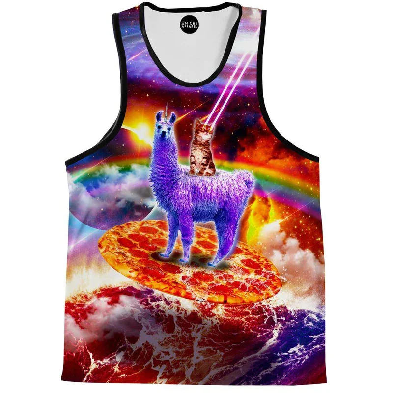 Llama And Cats Tank Top Men 3d Print Cute Funny Tank Tops Women Floral Shirts Y2k Top Graphs T-shirts Kid Hawaii Beach Vest Tees