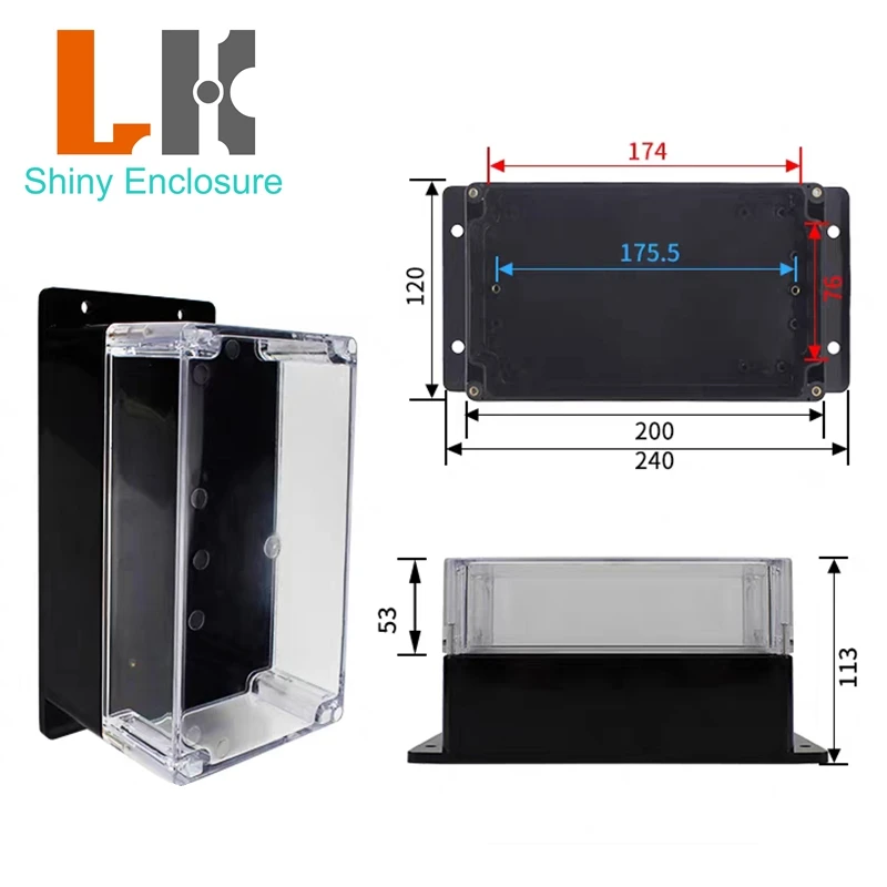 Transparent Box IP65 Plastic Waterproof Enclosure Electronic Project Outdoor Instrument Electrical Project Box Junction Housing
