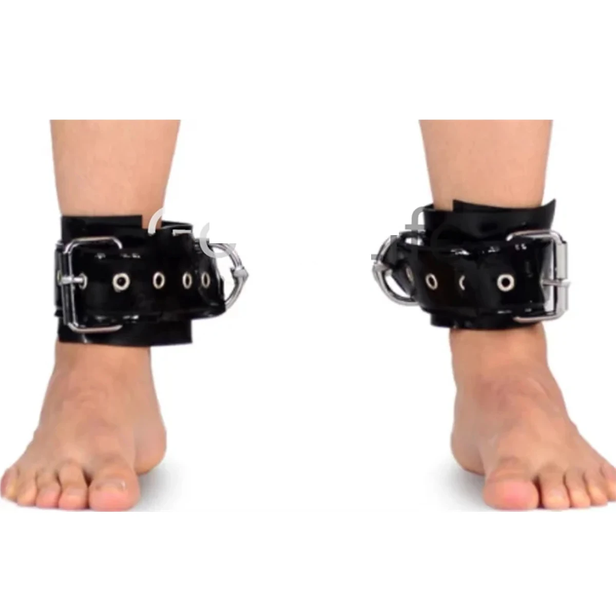 

100% Latex Rubber Gummi Black Handcuffs Party Role Play Fashion Special Occasion Metal Decoration Comfortable