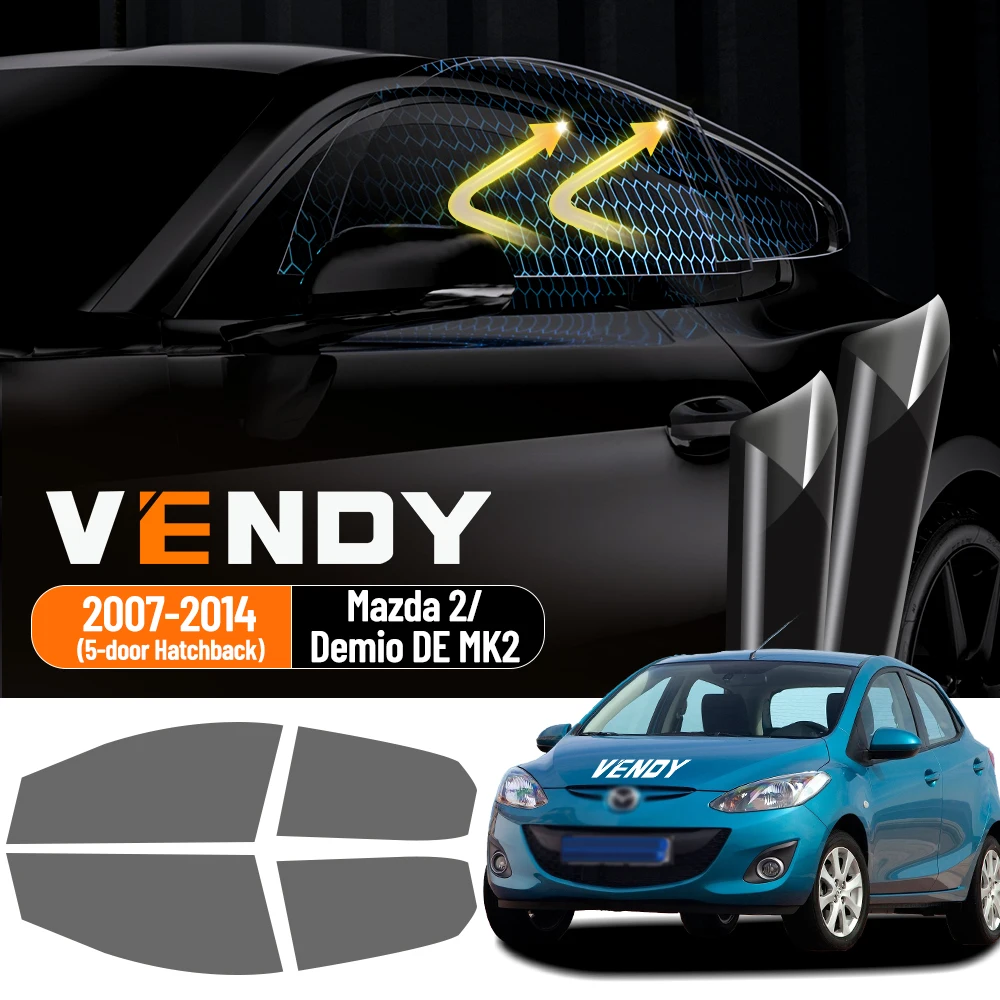 

For Mazda 2/Demio DE MK2 2007-2014 5-door Hatchback Pre-Cut Car Window Tint Film Kit Solar Tinted Privacy,Heat & UV Protection
