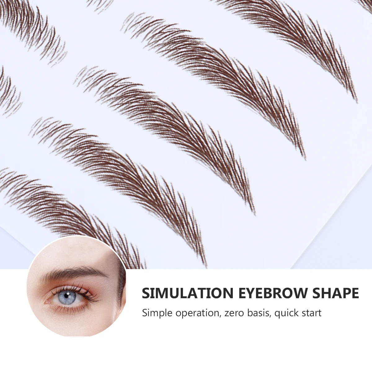 

4pcs 6D Hair-Like Waterproof Eyebrow Stickers Fake Brow Tattoo Makeup Reusable Artificial Eyebrows Face Shape Flattering Easy