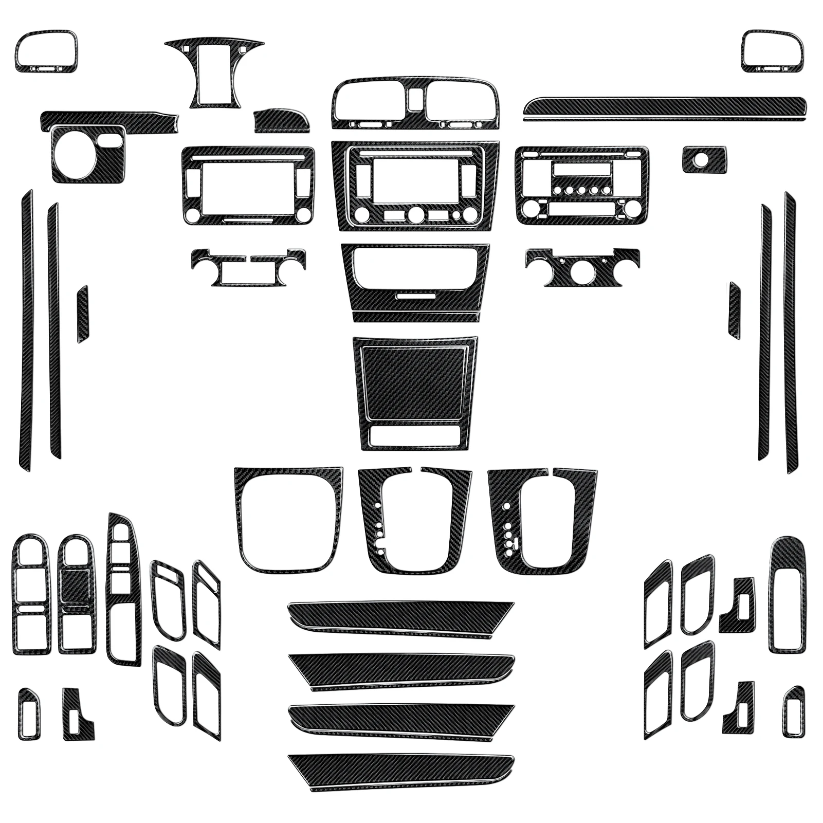 Car Center Console Gear Shift Panel For Volkswagen Golf VI MK6 GTI R Plus (2010-2014) Carbon Fiber Interior Sticker Trim Set Kit - view 2