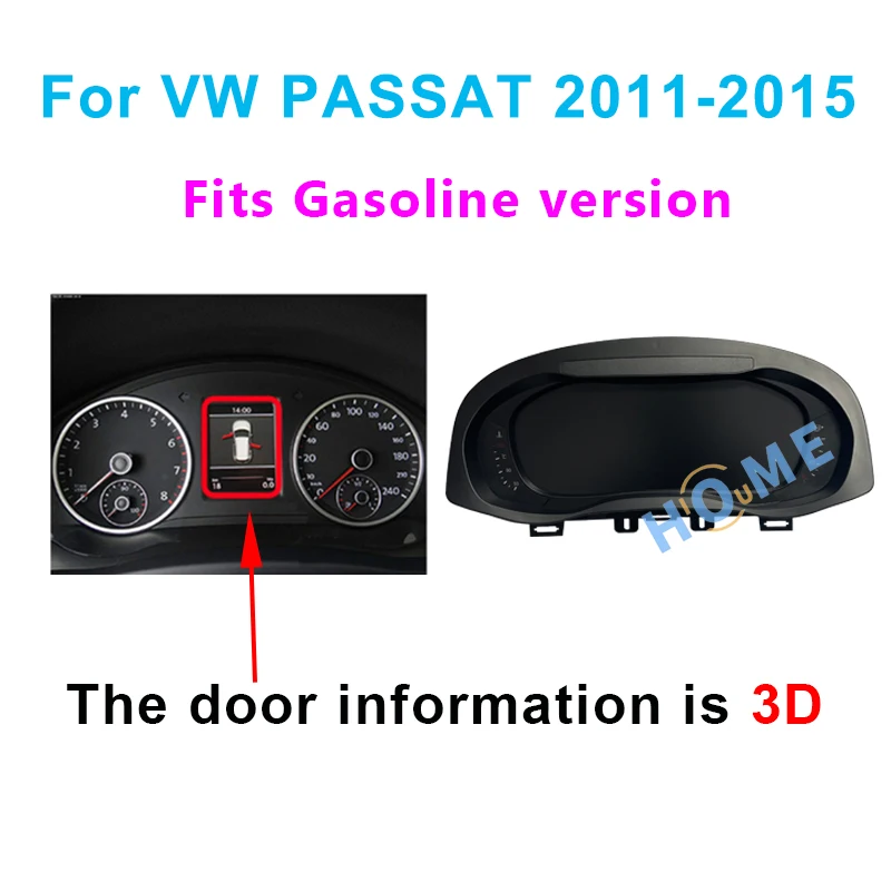 أجهزة قياس السرعة LCD لقمرة القيادة الافتراضية للسيارة أداة قياس العنقودية الذكية الرقمية للوحة القيادة لفولكس واجن باسات 2011-2015 #1