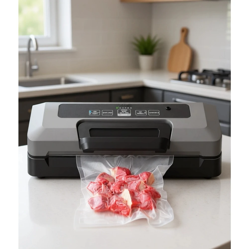 

Компактный автоматический вакуумный упаковщик для продуктов с 7 режимами, для сухих и влажных продуктов, с удобной ручкой, 10 пакетов, 2 рулона пленки, резак для пакетов